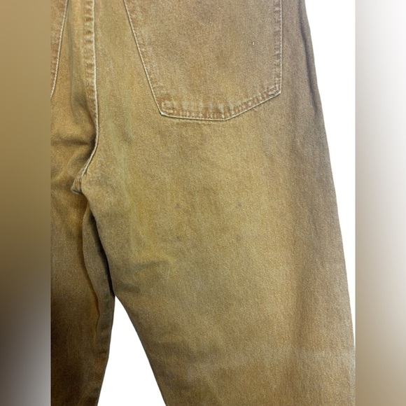 Vintage Y2K High Waist Straight Leg Armani Mustard Yellow Jeans Size 34 - Picture 9 of 14